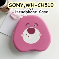 【Fast Shipment】For SONY WH-CH510 Headphone Case Cartoon CuteHeadset Earpads Storage Bag Casing Box