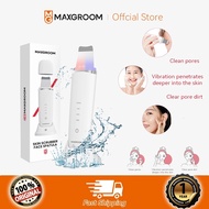 MAXGROOM Waterproof Ultrasonic Skin Scrubber Red Blue Light Skin Scrubber Facial Blackhead Remover P