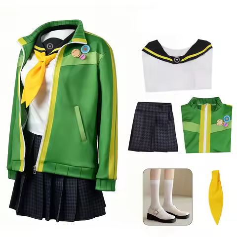 Anime P Chie Satonaka Cosplay Costume 4 Women Coat Skirts Shirt Tie Halloween Party Outifits Custom 