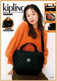 日本雜誌附錄 Kipling 黑色 輕量 2way 絎縫包 輕便夾綿 手提袋 單肩袋 斜揹袋 斜孭袋 旅行多用途袋 斜孭袋 Kipling Handbag Shoulder Bag Crossbody