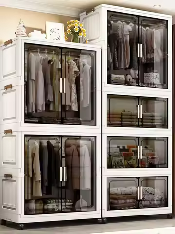 Thickened Folding Storage Cabinet Baby Wardrobe Children's Plastic Wardrobe Household Plastic Storag