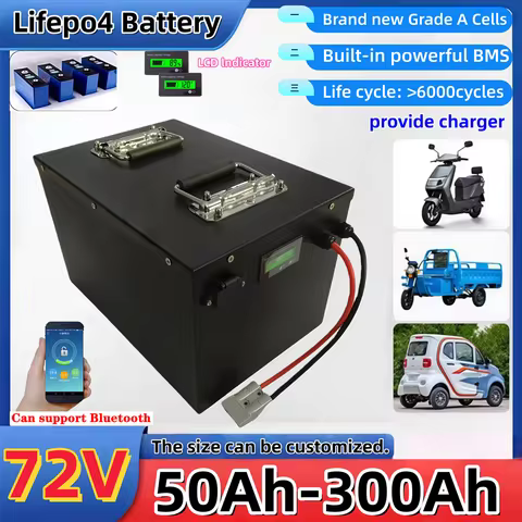 HC_72V Lithium Battery 300Ah 200Ah 180Ah 150Ah 120Ah 100Ah 90Ah 70Ah 50Ah high quality Lifepo4 7KW 1