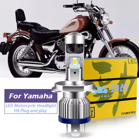 1PCS CANbus For Yamaha Virago Royale 250 535 700 750 1000 H4 HS1 9003 Motorcycle LED lens Headlight 