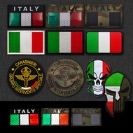 Reflective Fabric ITALY ITALY Flag Badge Laser Cutting Armband Morale Badge Backpack Sticker Velcro