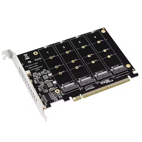 M.2 NVME SSD to PCIe X16 Adapter Card PCIE Split/PCIE RAID Support M.2 PCI-E SSD/M.2 Device NVME For