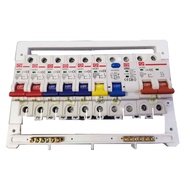 Full Set Consumer Box 10.5 Way 1 Row White Elektrik Kotak Suis Baris Main Electrical Box Db Box Mcb 