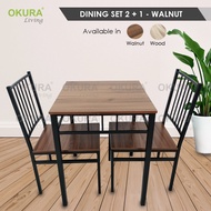 OKURA Dining Table Set with 2 Chairs Home Living / Meja makan / 2 Kerusi / 1 + 2 Dining Set