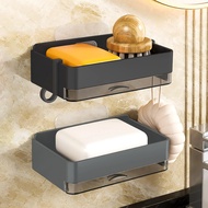 Shopee Next Day Delivery [Double Drain Soap Box] Box Rack Storage Wall-Mounted Bathroom