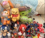 迪士尼、三眼仔、Sonic毛絨玩具