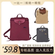 longchamp 70th Anniversary Embroidered Horse Nylon Waterproof Portable Backpack Folding Travel Bag Backpack for Women