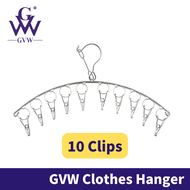 GVW Stainless Steel Single Clothes Hanger Towel Sock Underwear Pengangkut Tuala Baju Boutique Solid 