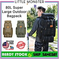 80L Large Capacity Backpack Waterproof Beg Hiking Bag Military Daki Gunung Camping Tactical Bagpack 