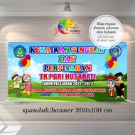 Size 200x100 Cm Spanduk Banner Kenaikan Kelas & Perpisahan PAUD TK Kober RA Dll
