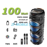 GEDI-G 12 Inch x2 Super Power 100 Watt Tower Audio Bluetooth Wireless Speaker Built-in Battery Party