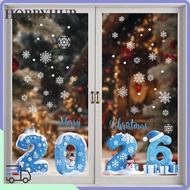 HOBBYHUB Christmas Window Stickers, Santa Claus PVC Xmas Glass Decal, Waterproof Static Cling Glass 