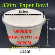 850ML Paper Bowl With Lid