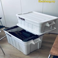 Original TRUST THOR Totes Box with Lid 53L Camping Storage Box Stackable Camping Storage Box Blackca