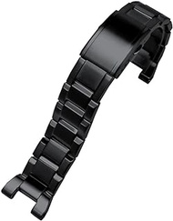 GANYUU Stainless Steel Watchband For Casio G-shock Gst-w300 Gst-400g Gst-b100 Gst-210 S100d/s110d/w110 Metal Watch Band Strap Bracelet (Color : Black)