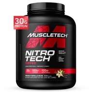 Muscletech Whey Protein Powder (French Vanilla Bean, 4LB) - Nitro-Tech Ripped Whey Protein Isolate &