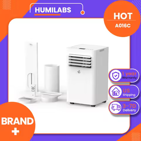 HUMILABS A016C 10,000 BTU Portable Air Conditioner, 3-in-1 AC Unit for 450 Sq.Ft Rooms With Cooling,
