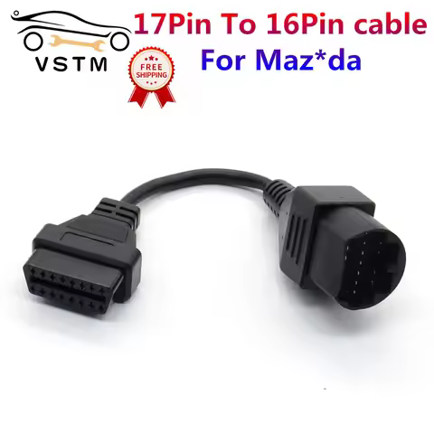 new For Mazda 17Pin to 16Pin OBD2 OBD II Cable Connector Cable For Mazda 17 Pin Connect Adapter Car 
