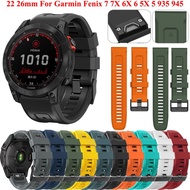 [HOT JUXXKWIHGWH 514] 26 22มม. สายนาฬิกาสมาร์ทสำหรับ Garmin Fenix 7 7X 6 6X 5 5X 5Plus 3 3HR Forerunner 935 945 Quick Release ซิลิโคนสมาร์ท Wirstbands