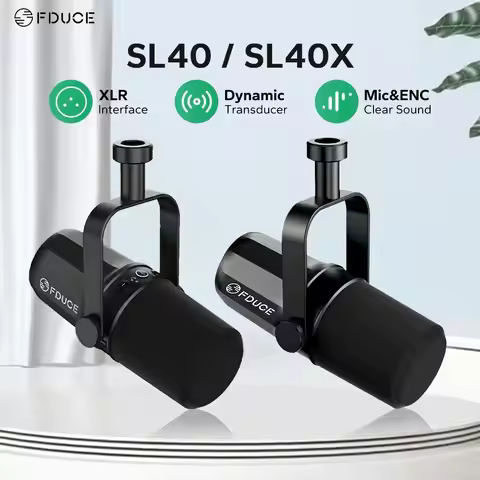 FDUCE Dynamic Microphone SL40X/SL40 Metal Built-in Headset Output Sound Insulation For Podcasts,Live