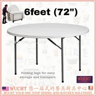 【WUCHT】12seat Furniture 6Feet Round Granite White Plastic Folding Table Banquet Round Table 6feet Me