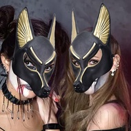 [Fast Shipping]1-4pcs Anubis Wolf Head Halloween Mask - Durable Plastic Werewolf Face Cover with Adj