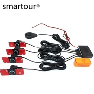 Smartour Car Parking Sensor Reverse Backup Radar Parktronics 4 Adjustable 16mm Flat Sensors Sound Bu