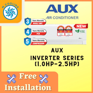 [FREE INSTALLATION] NEW BRAND AUX NEW 4/5 STAR INVERTER AIRCOND R32 C-SERIES[1HP ~ 2.5HP]