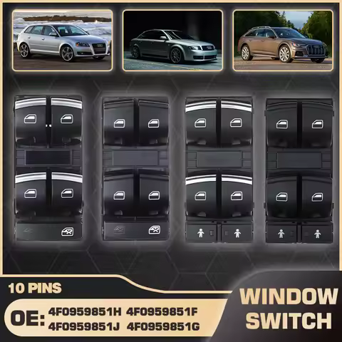 Car Window Control Switch Master Button For Audi A3 A4 A6 Q7 RS6 2003-2011 4F0959851H 4F0959851F 4F0