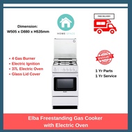 Elba Free Standing Gas Cooker with Electric Oven, EEC566WH