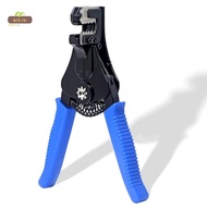 QIUJU Wire Stripper, Automatic High Carbon Steel Crimping Tool, Universal Blue Wiring Tools Cable