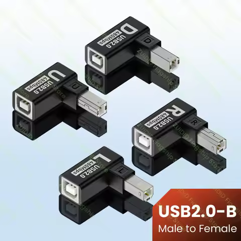 Elbow USB2.0 Printer Adapter USB Type B Male to Female For Printer Hard Drive Base Fax Machine Scann