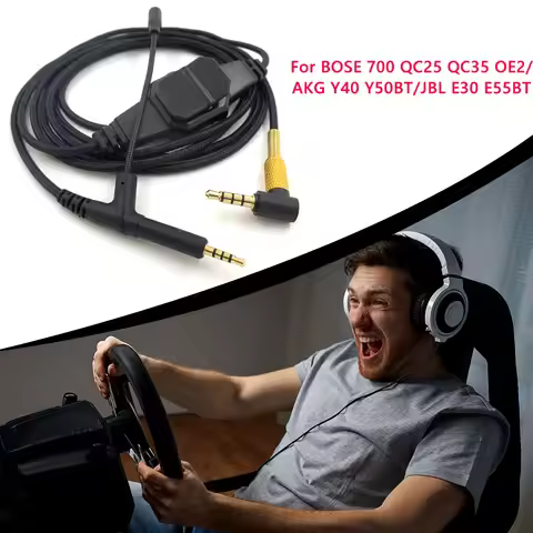 3.5mm to 2.5mm Aux Cable Earphone Cord Microphone Noise for BOSE 700 QC25 QC35 OE2 Headphone Connect