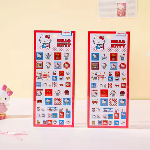Genuine Sanrio Puzzle Sticker Hello Kitty Cartoon Character Handbook Crystal Decorative Decals Water