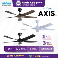 ALPHA Alkova - AXIS 42 48 56 Inch DC Motor Ceiling Fan SUPER WIND with 5 Blades (8 Speed Remote) WAH LEE STORE
