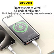 【SG STOCK】 AWEI P33K Magnetic Wireless Power Bank - Battery Pack Powerbank Charger for iPhone 15 Pro