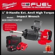 Milwaukee M18 1″ D-Handle Ext. Anvil High Torque Impact Wrench / ONEFHIWF1D / Heavy Duty Cordless Wrench
