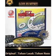428 spoket lc135 lc135 es v1-v8 clutch yamaha STT spoket + rantai hitam MDH motosikal