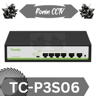 POE SWITCH TIANDY 4 PORT TC-P3S06 Spec:F/0420/AT/55 + 2 ports Uplink supports 10/100Mbps adaptive