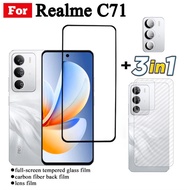 3 IN 1 Realme C71 ฟิล์มกระจกนิรภัยสําหรับ Realme C73 C75 คลุมทั้งหมดป้องกันหน้าจอกระจก + ฟิล์มเลนส์ก