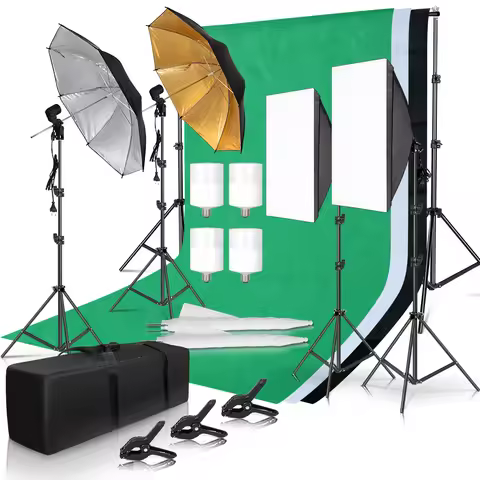 Lighting Kit For Studio Photography Lighting Kit 2x3M Photo Background Backdrops Soft Umbrella Softb