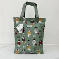 Japanese Kusuguru cat fighting printing laminated waterproof handbag handbag dirt proof bag tutoring