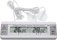 Refrigerator/Freezer Alarm Thermometer 2 Channel Fridge Thermometer with LED Alarm Indicator Max/Min Memory for Home Kitchen Restaurants Bars Cafes