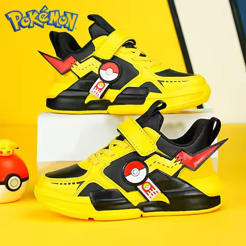 Pokemon Teenage Children Sports Shoes Boys Girls Running Pikachu Breathable School Outdoor Shoes Kid