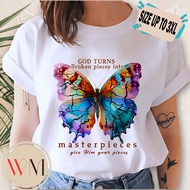 GOSPEL CHRISTIAN BIBLE VERSE STATEMENT WHITE TSHIRT FOR WOMEN SMALL FREE SIZE PLUS SIZE UP TO 3XL