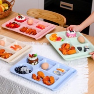 6 Compartments Wheat Straw Sectional Dinner Plates Plate Cafeteria School Lunch Tray for Adult