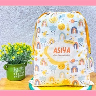 Full Print 1 side Goodie Bag Pouch Drawstring Belacu custom Birthday Bag size 27x36